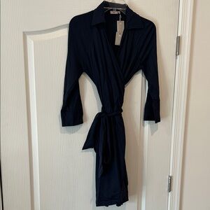 ELLIE KAI medium Elegant Navy Wrap Dress